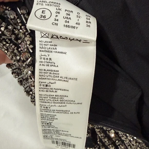 Pronovias Black Strapless Dress with Silver - Atos style 48- Beading size 4 - Picture 11 of 15